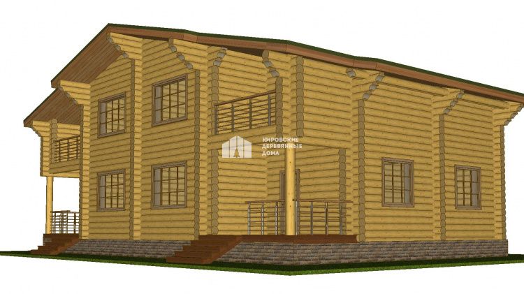 Проект дома из оцилиндрованного бревна «Ярославич»