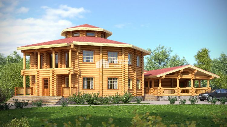 Проект дома из рубленного бревна «Алмазово»