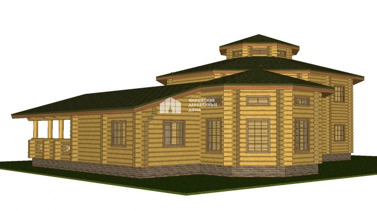 Проект дома из оцилиндрованного бревна «Алмазово»
