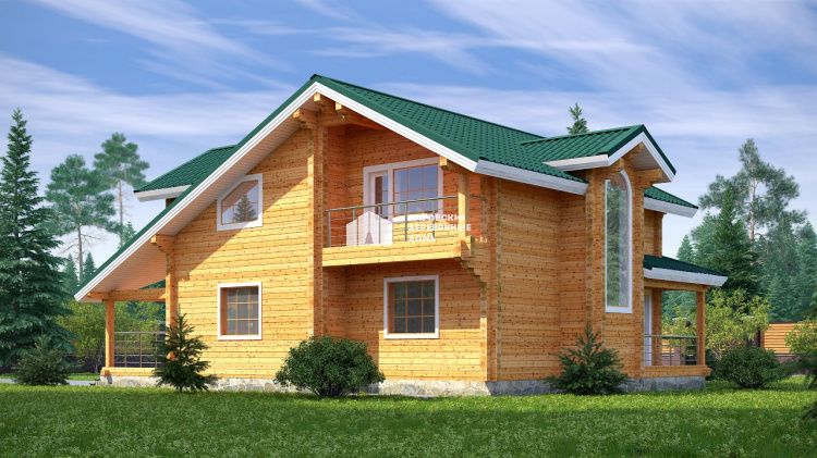 Проект дома из бревна «Лесная гора»