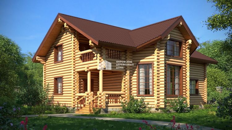 Проект дома из рубленного бревна «Васнецово»