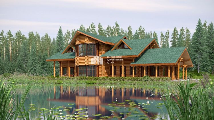 Проект дома из рубленного бревна «Дом у озера»