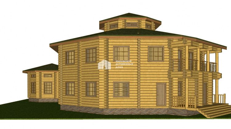 Проект дома из рубленного бревна «Алмазово»