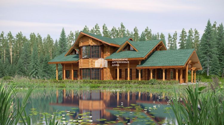 Проект дома из оцилиндрованного бревна «Дом у озера»